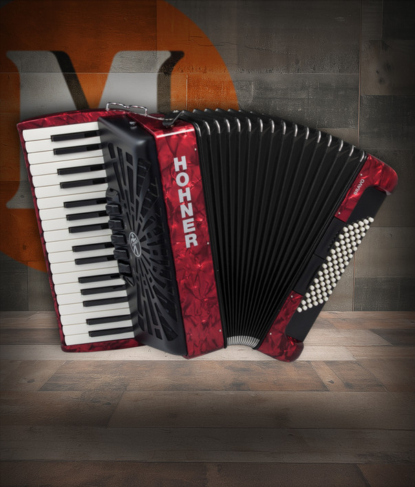 Hohner Bravo III 72, Pearl Red Accordion (BR72RED)
