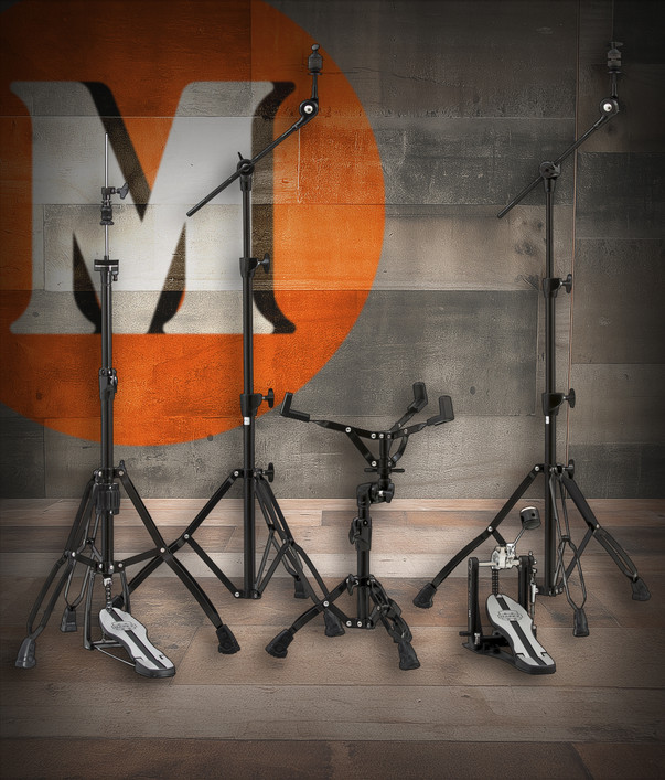 Mapex HP6005EB Mars 600 Series Hardware Pack – Black Plated finish, includes hi-hat stand, snare stand, bass drum pedal, and two boom cymbal stands with double-braced legs
