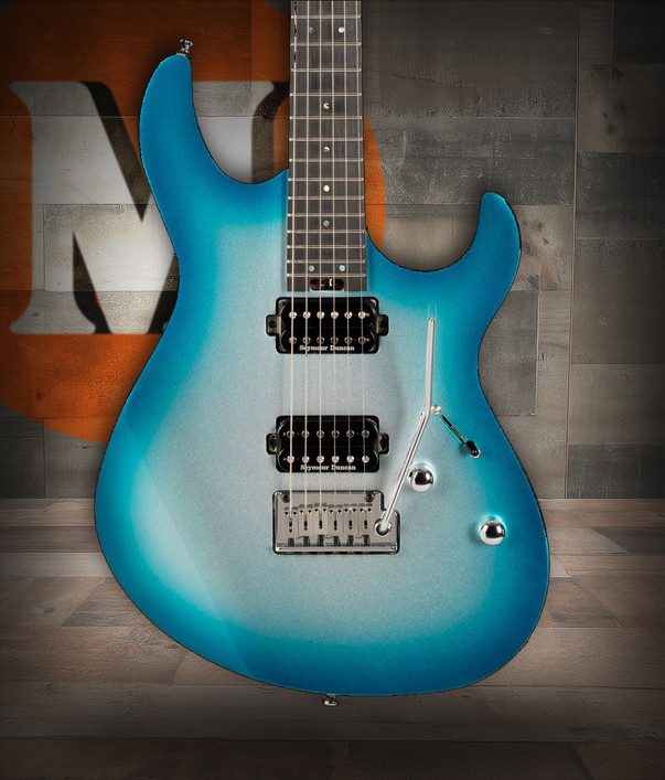 Cort G300 Glam Double Cutaway Electric Guitar in Polar Ice Metallic finish with Seymour Duncan pickups and roasted maple neck.