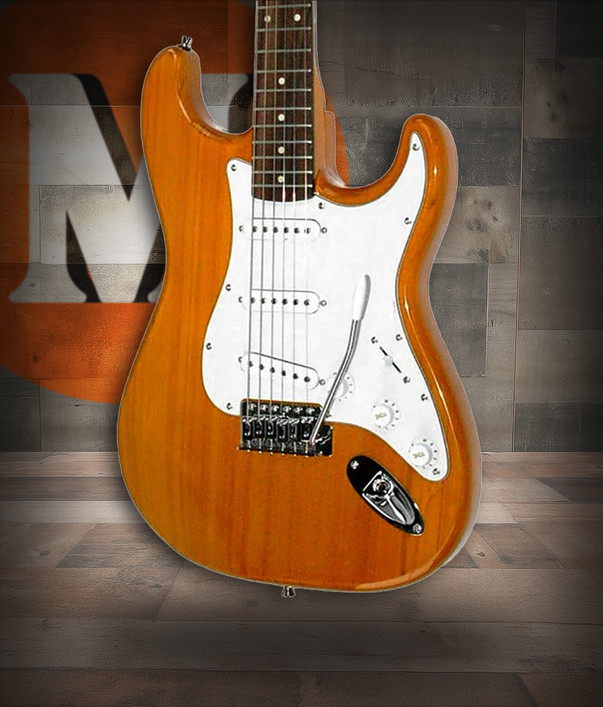 Oscar Schmidt Double Cut Electric Guitar - Natural Finish