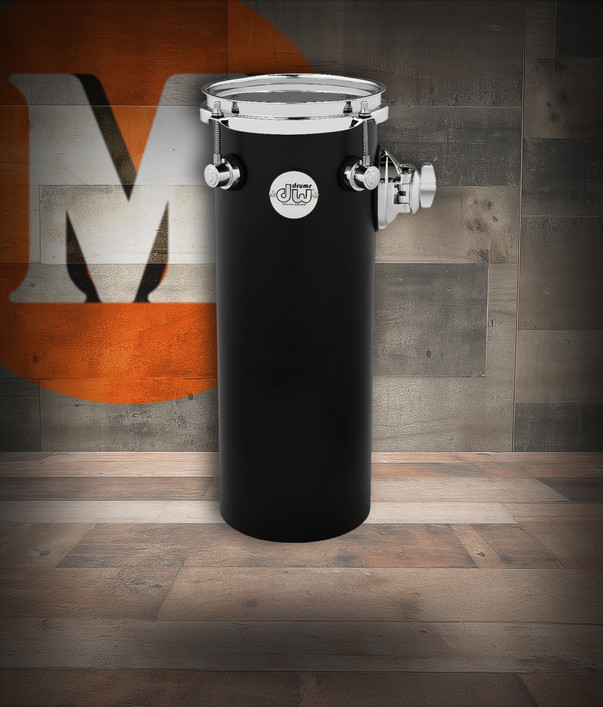 DW Design Series 16x6 Rata Tom with clear acrylic shell and chrome hardware - bold tone and transparent design - Musician Madness