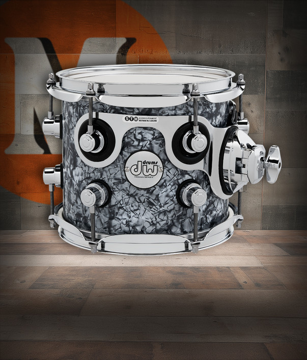 DW Design Series 8x7 Tom in Silver Slate Marine finish with maple shell and chrome hardware - professional DW tone and design - Musician Madness