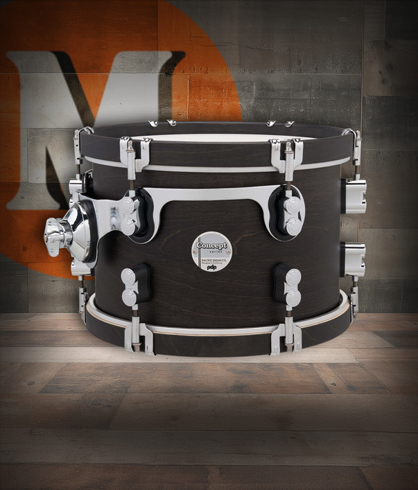 PDP Concept Classic 8x12 Tom in Ebony Stain finish with maple shell construction - vintage warmth and classic PDP tone - Musician Madness