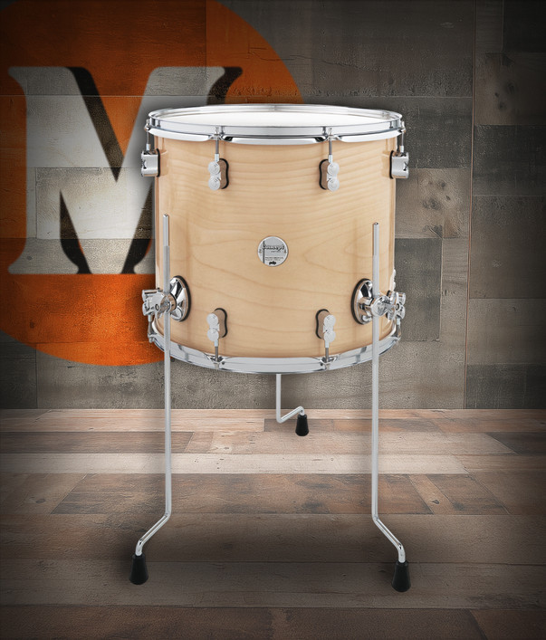 PDP Concept Maple 14x16 Floor Tom in Natural Lacquer with chrome hardware and maple shell – warm tone and timeless natural finish – Musician Madness