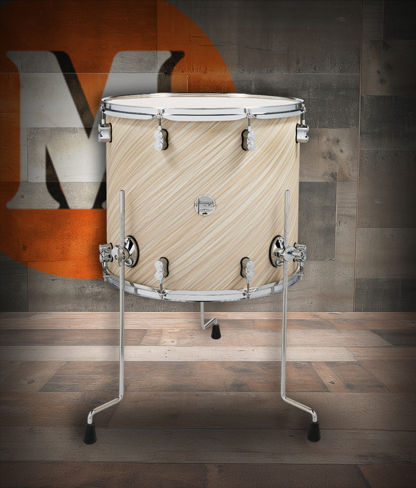 PDP Concept Maple 16x18 Floor Tom in Twisted Ivory Finish Ply with chrome hardware and maple shell - deep tone and refined contemporary design - Musician Madness