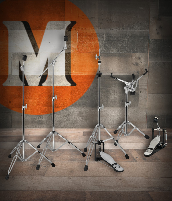 PDP 700 Series Lightweight 5-Piece Hardware Pack (PDHW715) – includes hi-hat, snare, cymbal stands, and bass pedal – portable durable drum hardware – Musician Madness
