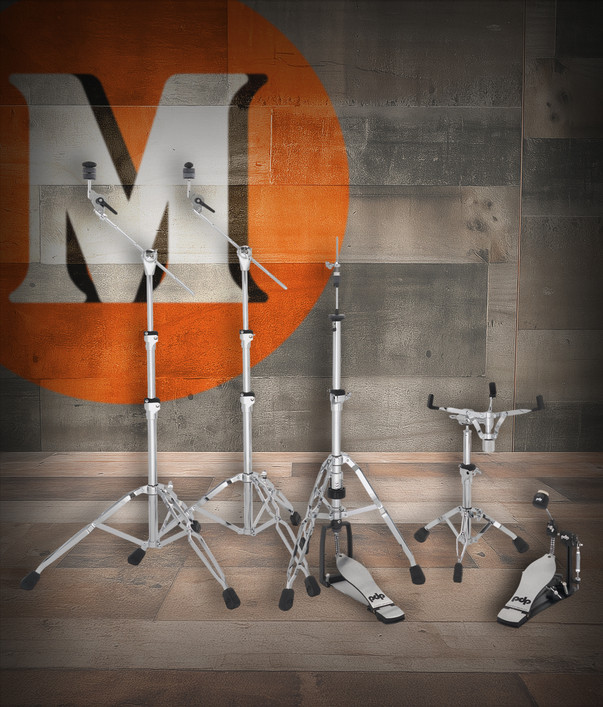 PDP Concept Series 5-Piece Hardware Pack (PDHWC15) including hi-hat, snare, and cymbal stands with bass drum pedal – professional heavy-duty drum hardware – Musician Madness