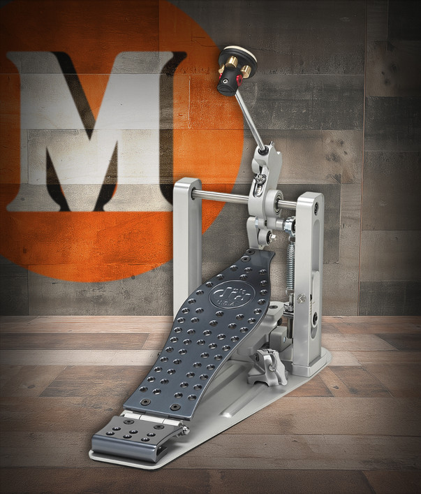 DW MFG Series Machined Direct Drive Single Pedal with carry bag, featuring precision-machined aluminum construction, direct drive linkage, and adjustable components for professional drummers.