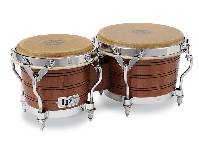 Latin Percussion LP Original Bongo Mahogany 6 3/4–8 1/4" (LP1964) – handcrafted mahogany bongo drums with traditional LP tone, available at Musician Madness.