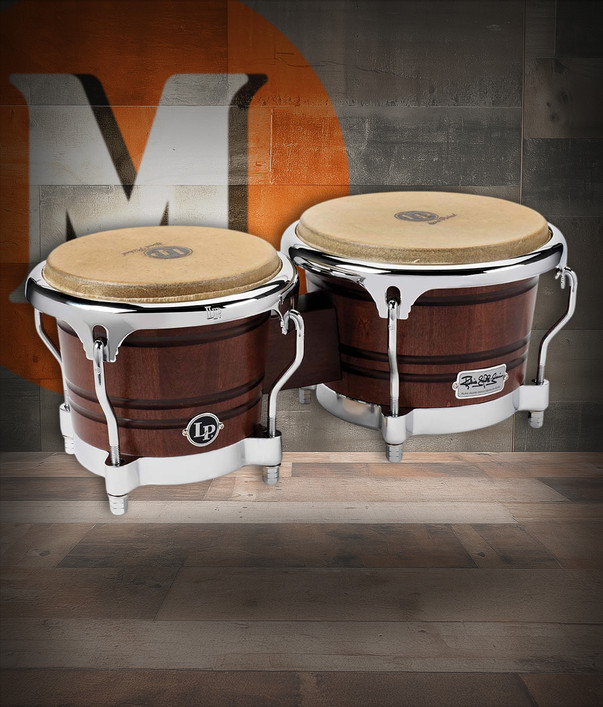 Latin Percussion LP Richie Gajate-Garcia Signature 7-1/4" and 8-5/8" Bongos (LP201AX-2RGM) – professional LP signature series bongos with warm tone and classic styling, available at Musician Madness.