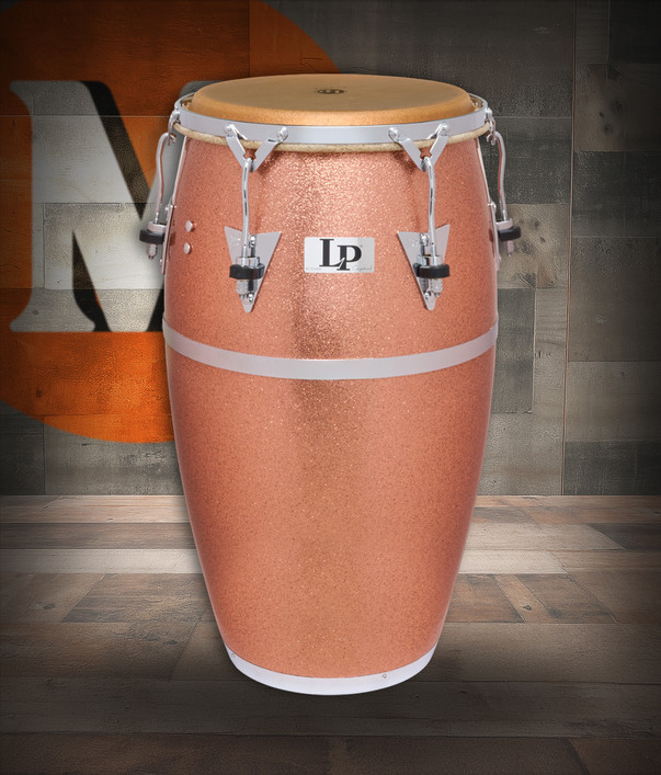 Latin Percussion LP Martin Cohen Traditional 12-1/2" Fiberglass Tumba – Champagne Sparkle with Chrome Hardware (LP252-1MC) – limited edition LP tumba available at Musician Madness.