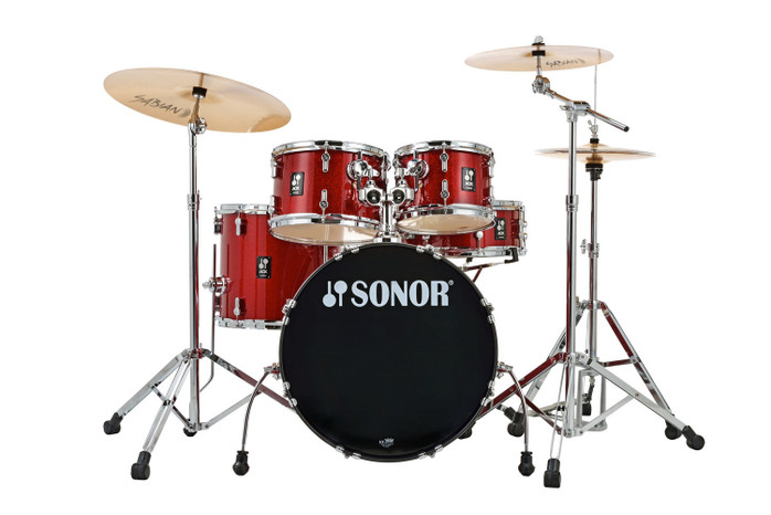 Sonor AQX Studio Drum Set – Red Midnight Sparkle with 1000 Series Hardware (AQX-STUDIO-NC-RMS).