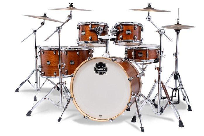 Mapex Mars Maple Studioease Shell Pack in Cortado Satin featuring 100% maple shells, Studioease configuration, SONIClear bearing edges, and a balanced, versatile tone for studio musicians.