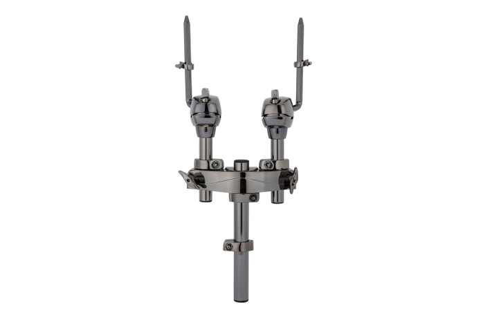 Mapex TH692B Double Tom Holder in Black Chrome designed for Saturn Series drums, featuring durable metal construction, adjustable dual-tom arms, and secure mounting for professional drum setups.