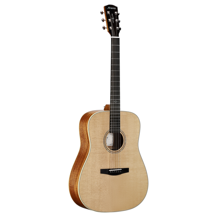 Alvarez Laureate LD60e Dreadnought Acoustic-Electric Guitar featuring a full dreadnought body, natural finish, warm powerful tone, premium Laureate craftsmanship, and onboard electronics for live and studio use.