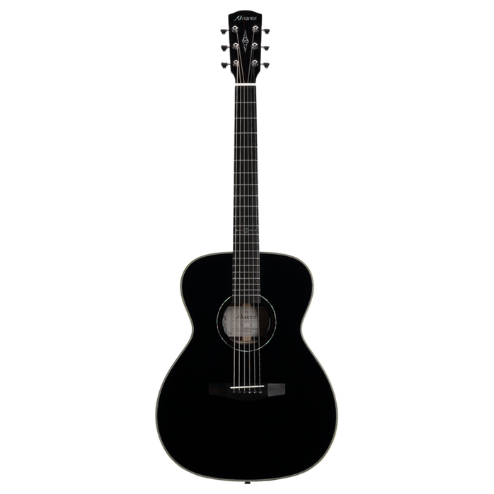 Alvarez Laureate LF70e Folk/OM Acoustic-Electric Guitar in Herringbone Blacktop featuring an OM body, balanced tonal response, striking blacktop finish with herringbone trim, and premium onboard electronics for professional performance.