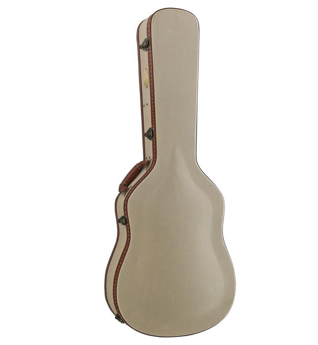 Alvarez DC1 Deluxe Dreadnought Guitar Wood Case featuring a durable wooden exterior, soft plush interior lining, secure hardware, and precision fit for dreadnought acoustic guitars.