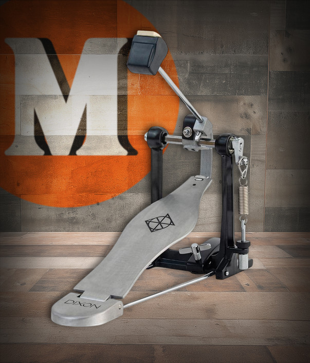 Dixon Standard Single Bass Drum Pedal featuring smooth response, chain-drive reliability, adjustable tension, and durable construction ideal for beginners, students, and practice kits.