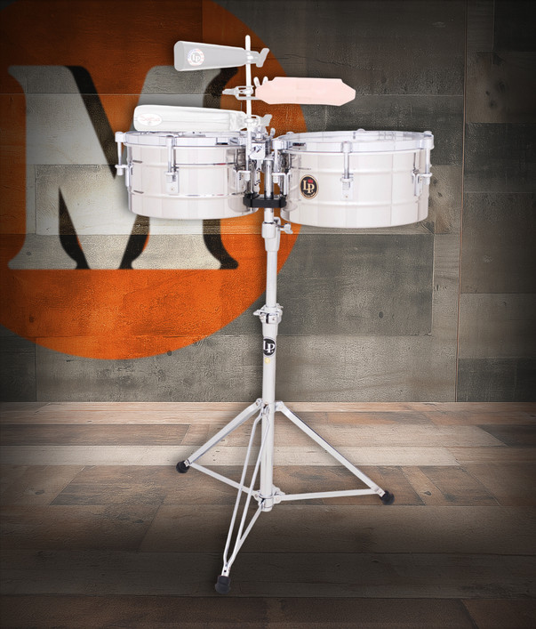 Latin Percussion LP255-S 12"/13" Timbales – Stainless Steel / Chrome (LP255-S) 