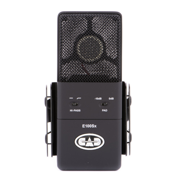 CAD E100SX Large Diaphragm Supercardioid Condenser Microphone (E100SX) featuring ultra-low noise circuitry, tight supercardioid pickup pattern, and high-detail studio recording performance for vocals and instruments.