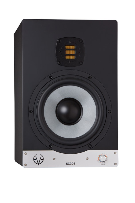 Eve Audio SC208 8" 2-Way Midfield Studio Monitor (SC208-U) featuring an 8-inch SilverCone woofer, AMT ribbon tweeter, DSP-controlled tuning, and high-resolution sound for mixing and mastering.