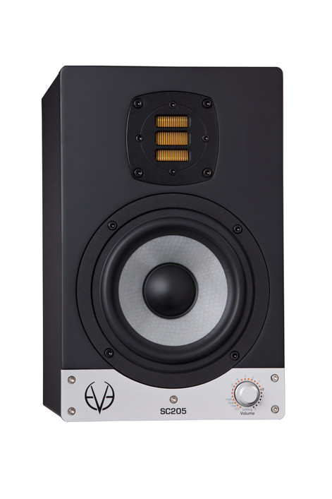 Eve Audio SC205 5" Nearfield Studio Monitor (SC205-U) featuring a 5-inch SilverCone woofer, AMT ribbon tweeter, onboard DSP tuning, and accurate nearfield sound reproduction for mixing and production.