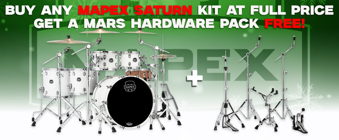 The Mapex Saturn VI SR504XZXN Fusion 4-Piece Shell Pack features hybrid maple/walnut shells that provide rich low-end presence, smooth mids, and crisp high-end definition. Finished in an Exotic Natural Burl, this kit offers boutique aesthetics paired with professional performance. SONIClear bearing edges ensure stable tuning and optimal resonance—perfect for drummers seeking articulate punch and tonal versatility in both live and studio settings.