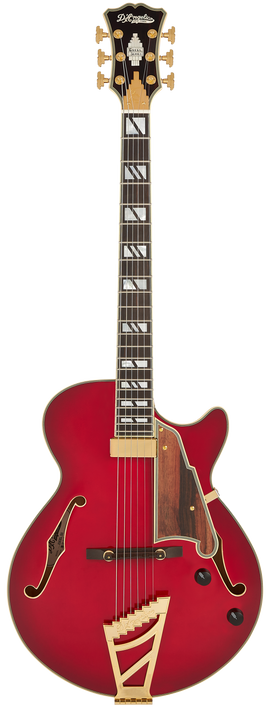 The D’Angelico Excel SS Thinline Hollow Body (DAESSSGT) delivers classic hollow-body warmth with enhanced comfort thanks to its slim single-cutaway design. Finished in rich Dark Cherry Burst, it features high-quality pickups, elegant binding, gold hardware, and the signature D’Angelico headstock. Ideal for jazz, blues, soul, and players seeking smooth articulation with vintage-inspired style.