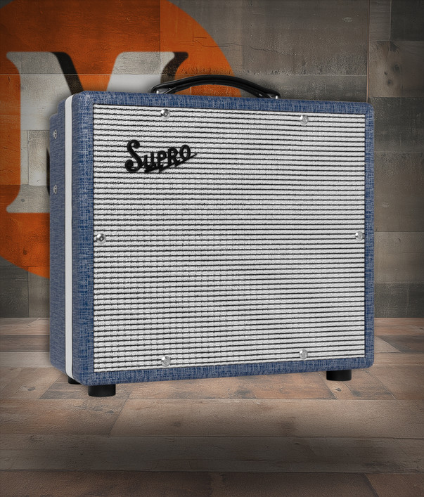The Supro 1608R Montauk Combo Amp features a 15-watt Class A tube design paired with a 10" speaker for dynamic, harmonically rich tone. With authentic Supro tube-driven reverb, responsive breakup, and the iconic Blue Rhino covering, it delivers boutique-style sound in a compact, gig-ready package. Perfect for blues, rock, and studio recording applications.