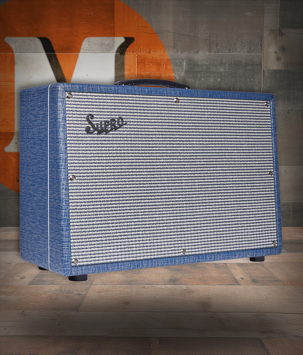 The Supro 1968RK Keeley Custom 12 delivers 25 watts of warm, articulate tube tone through a 12" speaker for fuller low-end and room-filling projection. Designed in collaboration with Keeley Electronics, it provides improved headroom, touch sensitivity, and dynamic gain structure. Finished in classic Blue Rhino tolex, i-s a versatile amp ideal for stage, studio, and expressive players across multiple genres.