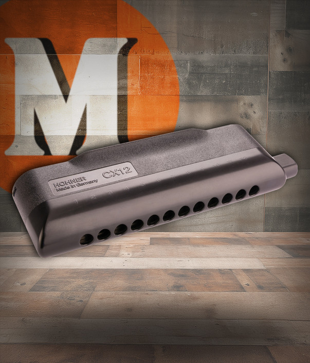 Hohner CX-12 Black Tenor-Tuned Chromatic Harmonica – Key of Tenor