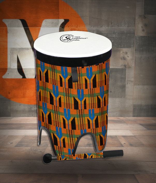 Toca Sympatico Nesting 16" Tom-Tom, Pretuned Fiber with Dot - Kente Cloth (TSSNT-16K-FDP)