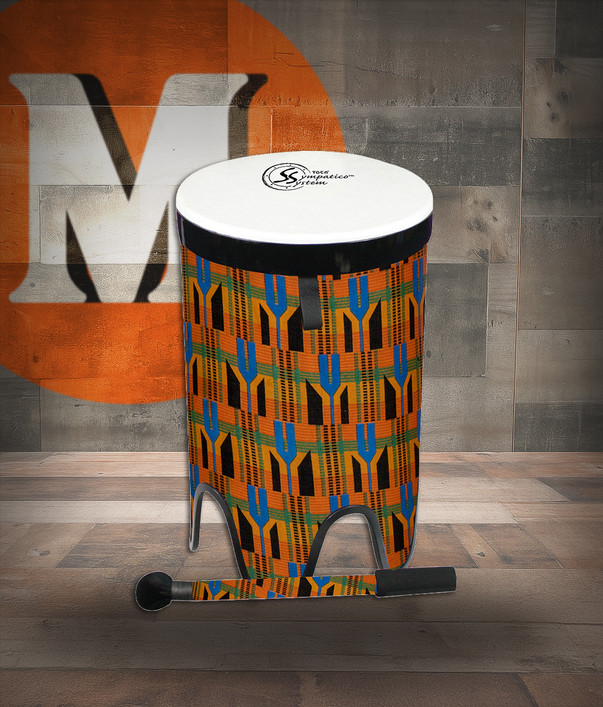 Toca Sympatico Nesting Tom-Tom Set of 3, 12"/14"/16", Pretuned Fiber with Dot - Kente Cloth (TSSNT-3PCK-FDP)