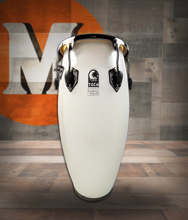 Toca Custom Deluxe Fiberglass Quinto, Margarita Blanca, Black Chrome Hardware (4611FMB)
