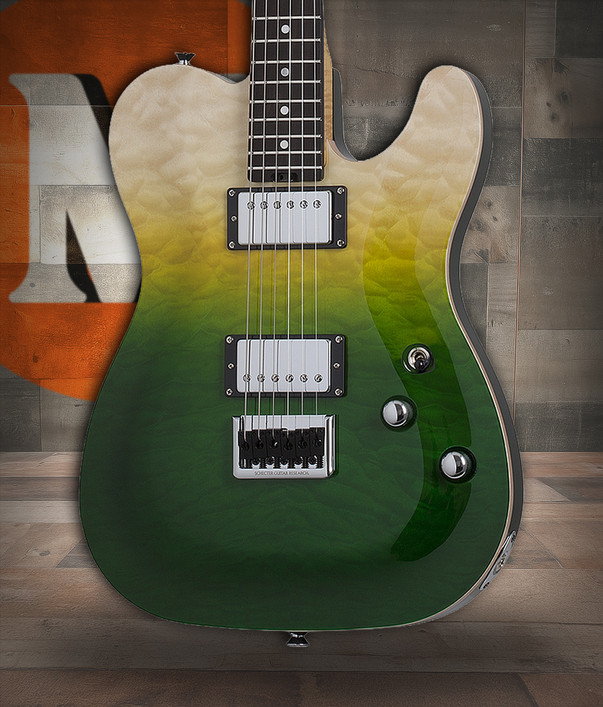 Schecter PT Classic w/ Case - Caribbean Fade Burst (7321)