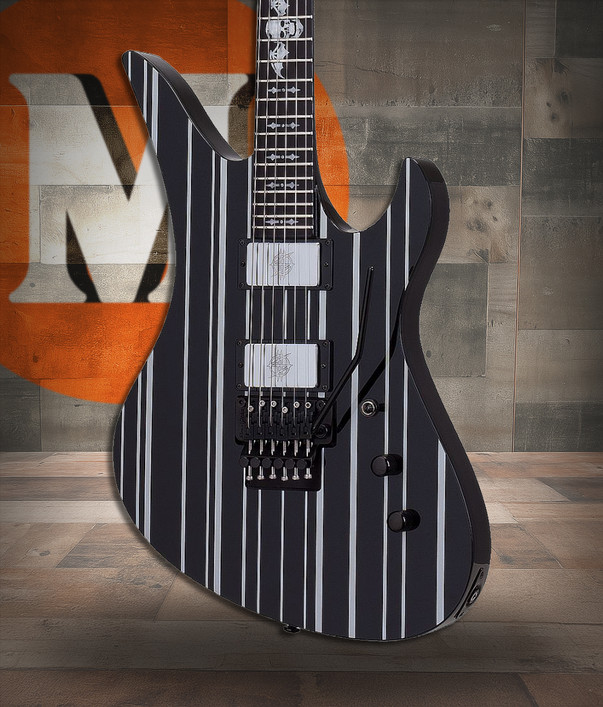 Schecter Synyster Custom - Gloss Black with Silver Pinstripes (1740)