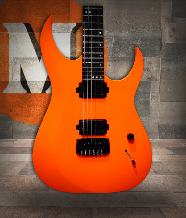 The Schecter USA Sunset Extreme Neon electric guitar in Neon Orange (7221) delivers premium USA-made craftsmanship, aggressive tone, and striking looks for modern rock and metal players. Available at Musician Madness.