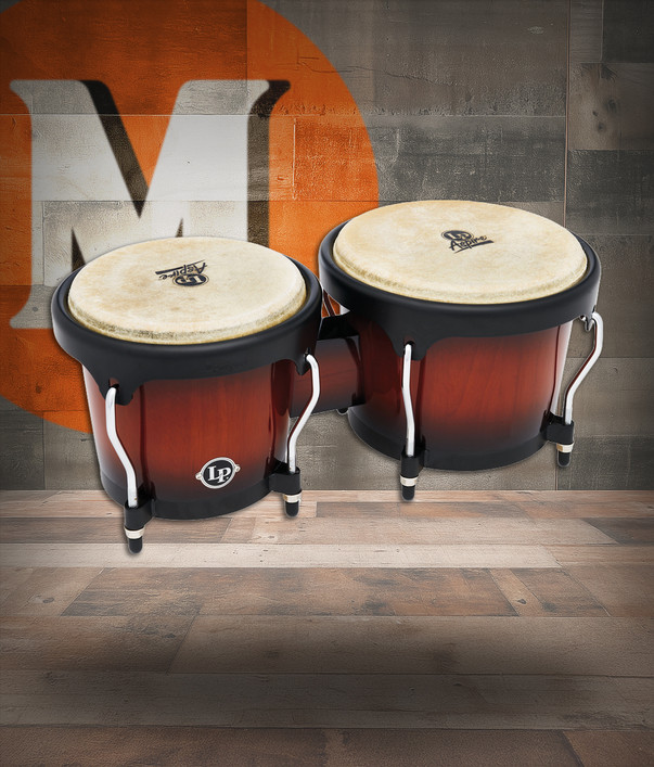 Latin Percussion LP Aspire 6 3/4 - 8" Bongo - Oak Vintage Sunburst Black (LPA601-VSB)