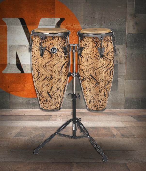 Latin Percussion LP Aspire 10 - 11" Conga Set - Oak Havana Cafe  w/ Stand (LPA646-HC)
