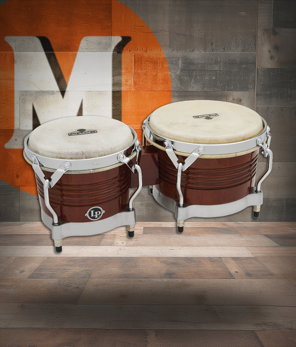 Latin Percussion LP Matador Traditional 7 1/4 - 8 5/8" Bongo Oak Almond Brown (M201-ABW)
