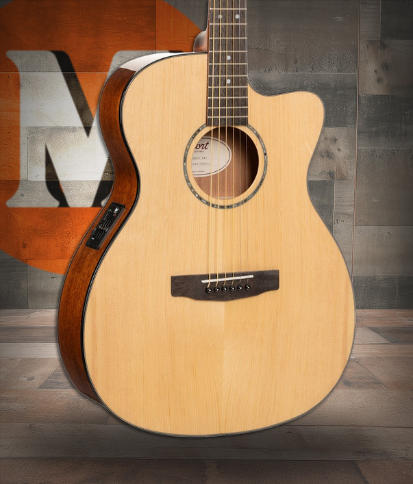 Cort L60BK Luce Series L60 Orchestra Cutaway Acoustic Electric Guitar - Natural Gloss (L60CENAT-U)