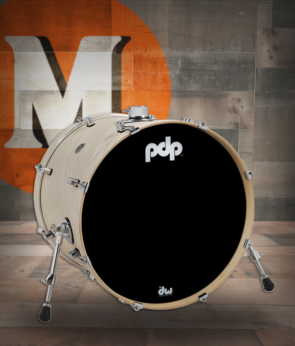 PDP Concept Series Maple Bass Drum 18x22 - Twisted Ivory Finish Ply w/Chrome Hardware (PDCM1822KKTI)