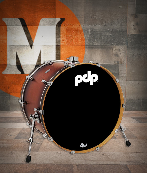 PDP Concept Series Maple Bass Drum 18x24 - Satin Tobacco Burst w/Chrome Hardware (PDCM1824KKSTB)