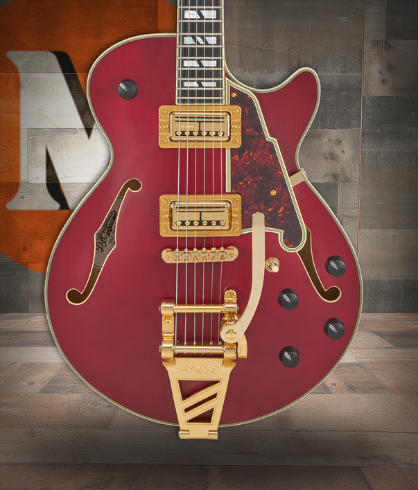 D'Angelico Deluxe Bobby Weir 3 - Satin Trans Wine (DADSSBW3STW)