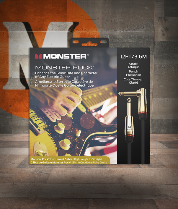 Monster Rock 12' R/A Cable Straight to Right Angle Buy the Monster Cable Rock 12' R/A Cable Straight To Right Angle (MROCK2-12AWW-U) at Musician Madness with fast