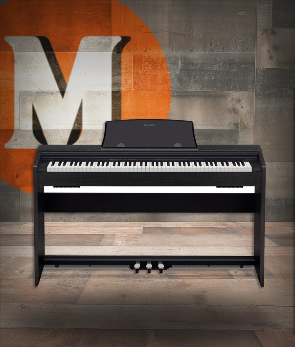 Casio PX-770BK Privia Series 88-Key Weighted Key Piano Console – Black (PX-770BK-U)