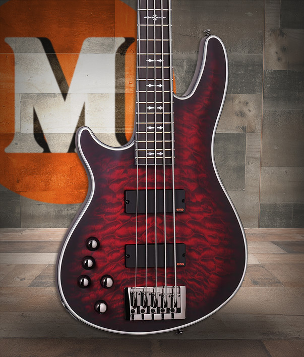 Schecter Hellraiser Extreme-5 LH - Crimson Red Burst Satin (1921)