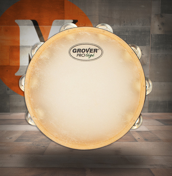 Grover Protégé P-T2/GS 10" Double-Row Tambourine (W/Dimpled German Silver Jingles) (P-T2/GS)