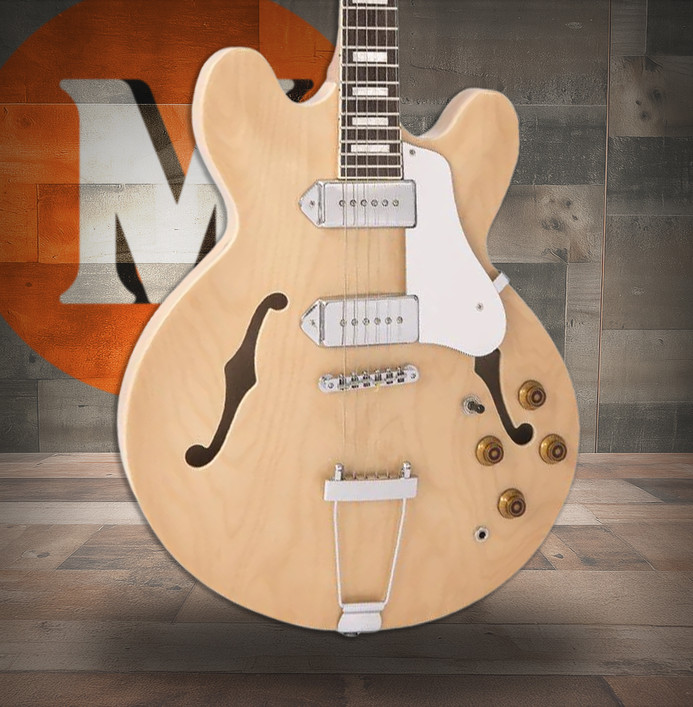 Vintage VSA500P Re-Issued Semi Acoustic Guitar - Natural Maple (VSA500PM)