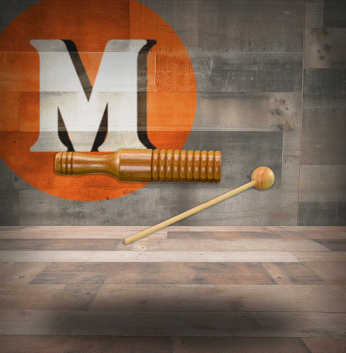 Rhythm Band Small Bamboo Güiro Tone Block with Mallet (RBN46)